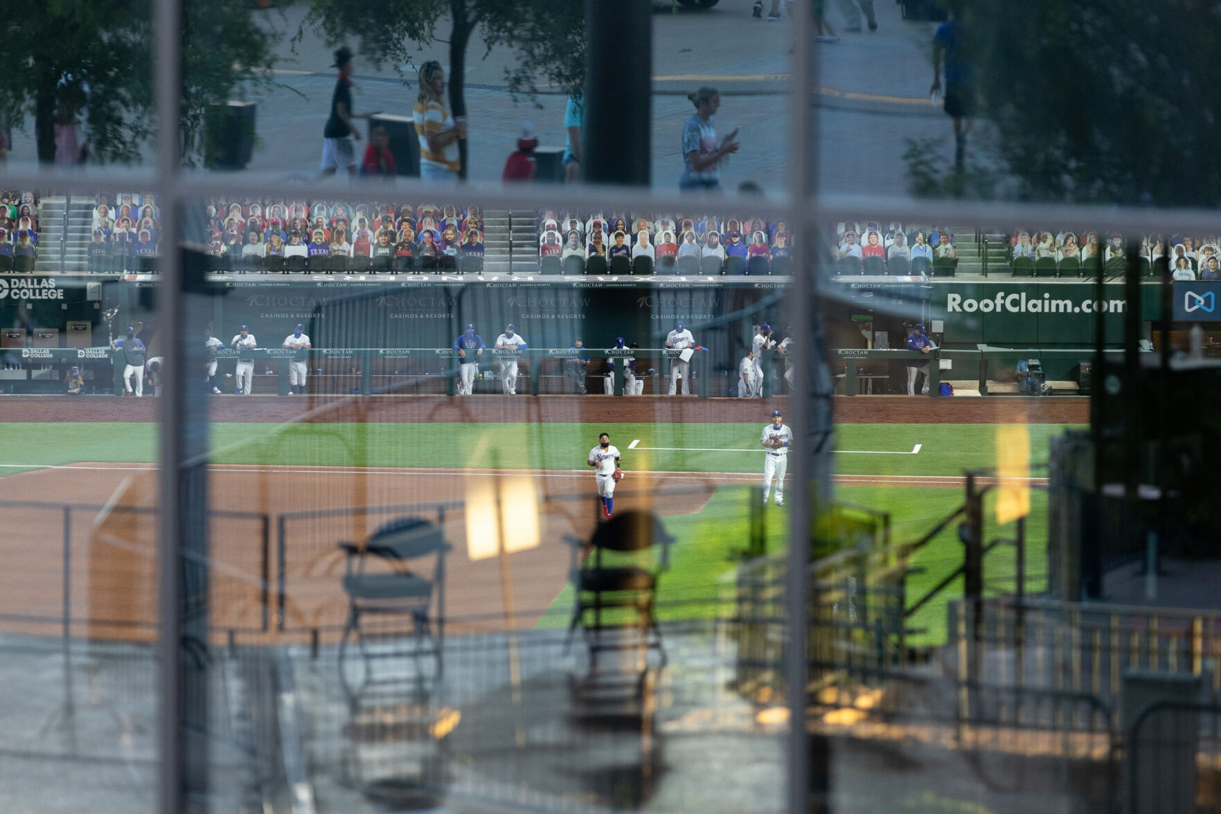 Photos: Fans flock to Texas Live to watch Texas Rangers' fan-less debut at Globe Life Field